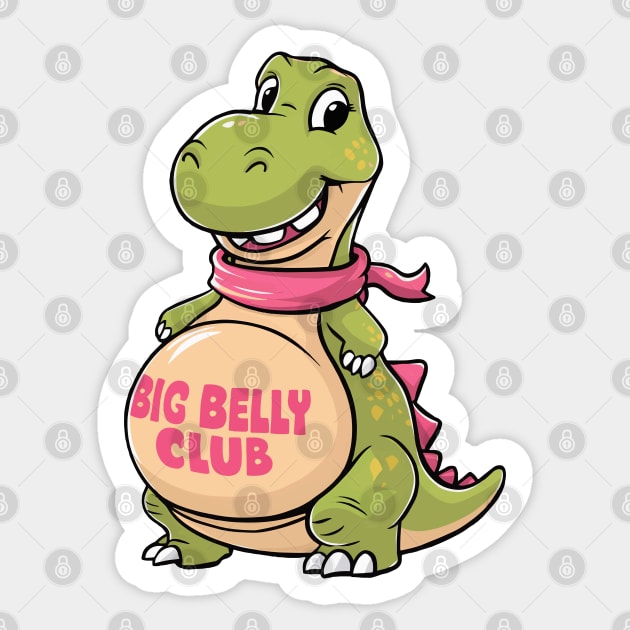 Pregosaurus Rex Pregnancy Mom Dinosaur, Pregnancy Gift Sticker by BobaTeeStore